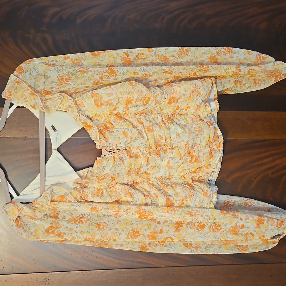 Free People - Multi-colored Blouse With Balloon Sleeves - Size Medium